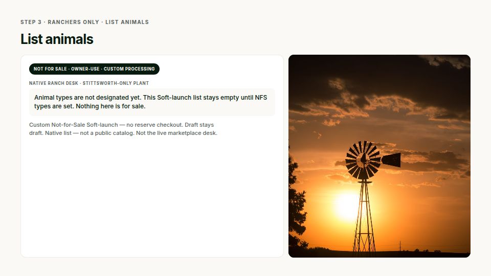 Rancher listing an animal